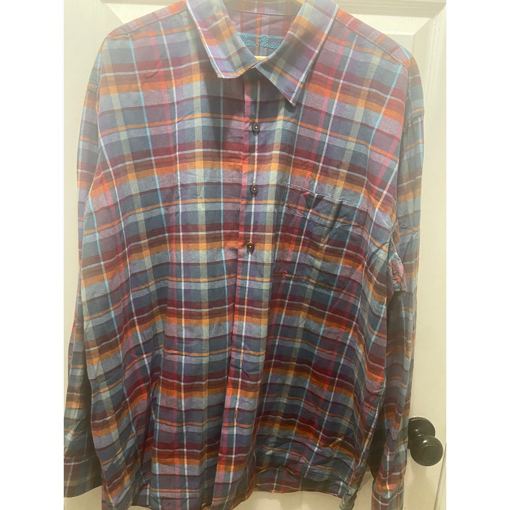 Alan Flusser Button Down, Plaid Size XXL